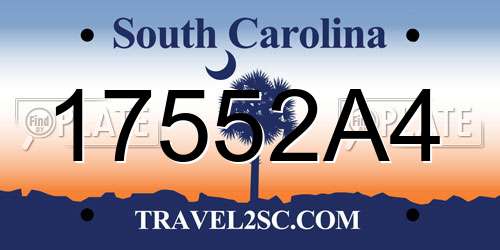 17552A4 South Carolina License Plate