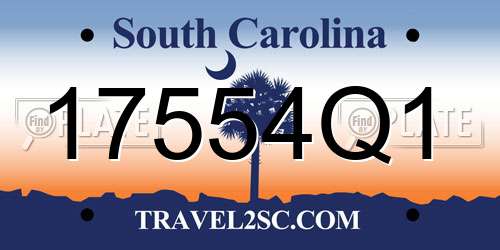 17554Q1 South Carolina License Plate