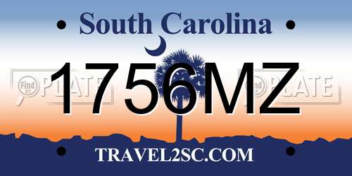 1756MZ South Carolina License Plate