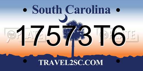 17573T6 South Carolina License Plate