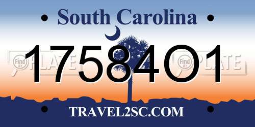 17584O1 South Carolina License Plate
