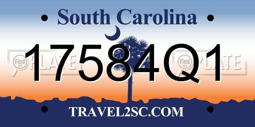 17584Q1 South Carolina License Plate