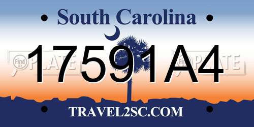 17591A4 South Carolina License Plate