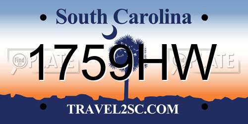 1759HW South Carolina License Plate