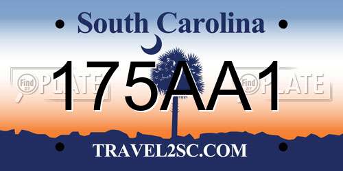 175AA1 South Carolina License Plate