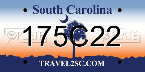 175C22 South Carolina License Plate