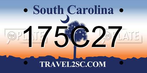 175C27 South Carolina License Plate