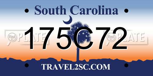175C72 South Carolina License Plate