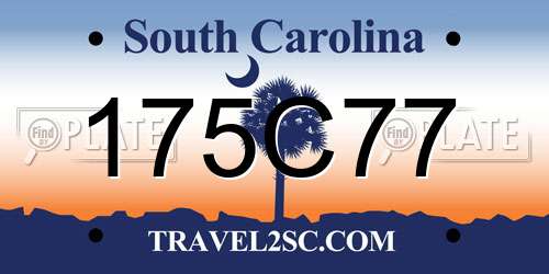 175C77 South Carolina License Plate