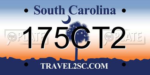 175CT2 South Carolina License Plate
