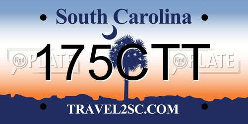 175CTT South Carolina License Plate