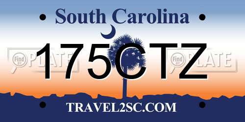 175CTZ South Carolina License Plate