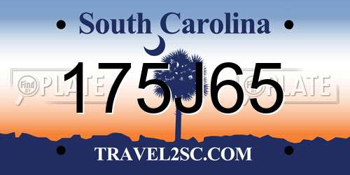 175J65 South Carolina License Plate