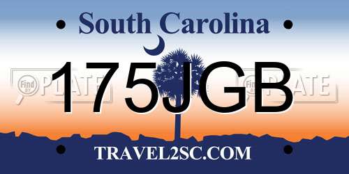 175JGB South Carolina License Plate