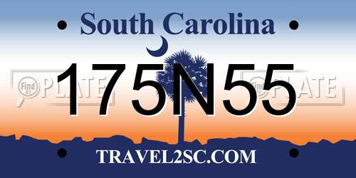 175N55 South Carolina License Plate