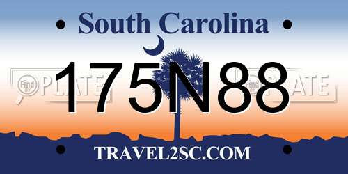 175N88 South Carolina License Plate
