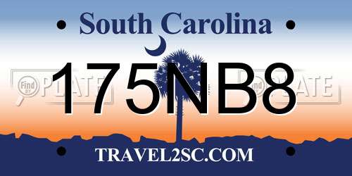 175NB8 South Carolina License Plate