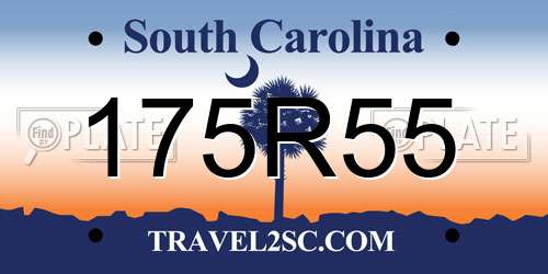175R55 South Carolina License Plate