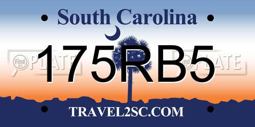 175RB5 South Carolina License Plate