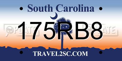 175RB8 South Carolina License Plate