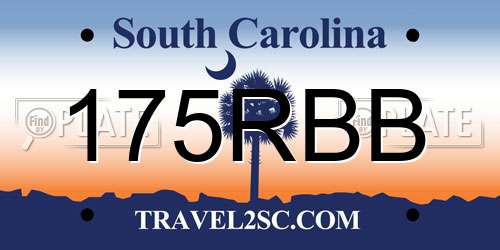 175RBB South Carolina License Plate
