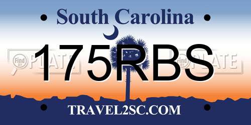 175RBS South Carolina License Plate