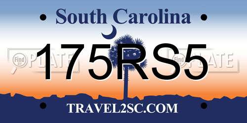 175RS5 South Carolina License Plate