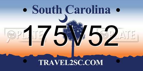 175V52 South Carolina License Plate