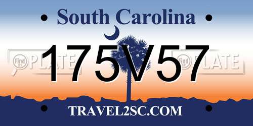 175V57 South Carolina License Plate