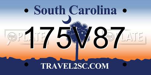 175V87 South Carolina License Plate