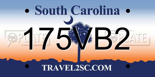 175VB2 South Carolina License Plate