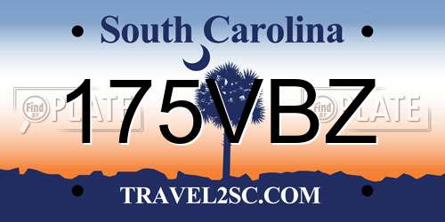 175VBZ South Carolina License Plate