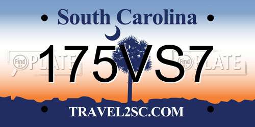 175VS7 South Carolina License Plate