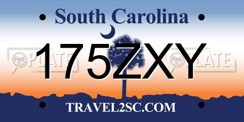 175ZXY South Carolina License Plate