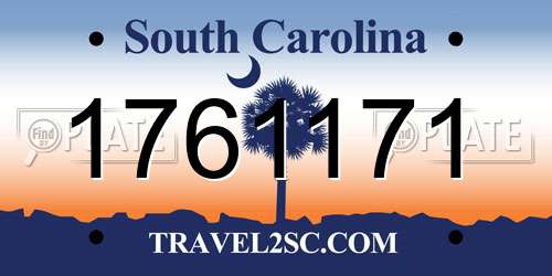 1761171 South Carolina License Plate