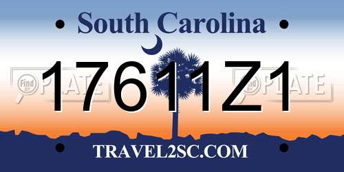 17611Z1 South Carolina License Plate
