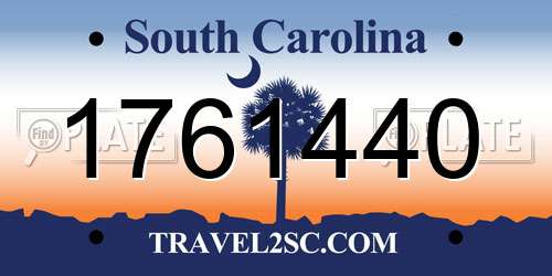 1761440 South Carolina License Plate