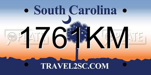 1761KM South Carolina License Plate