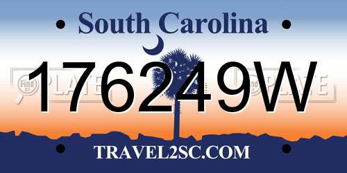 176249W South Carolina License Plate