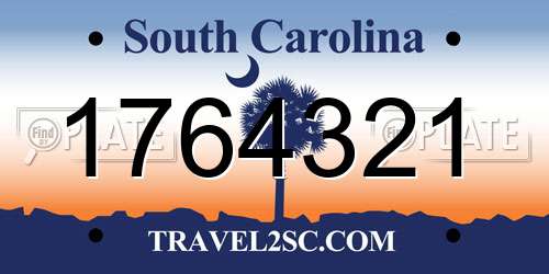 1764321 South Carolina License Plate