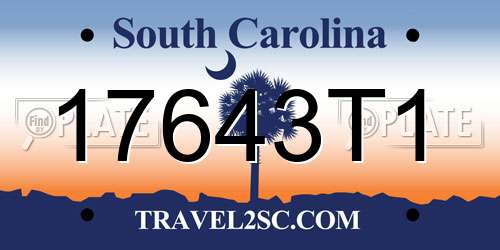 17643T1 South Carolina License Plate