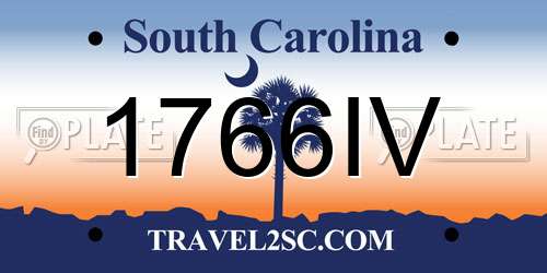 1766IV South Carolina License Plate