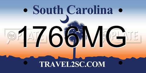1766MG South Carolina License Plate