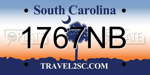 1767NB South Carolina License Plate