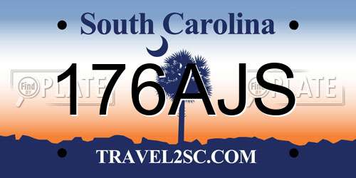 176AJS South Carolina License Plate