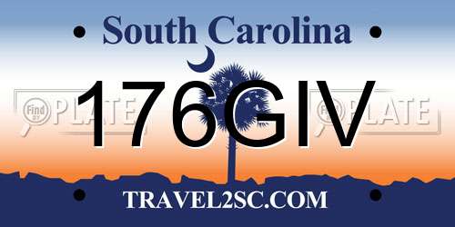 176GIV South Carolina License Plate