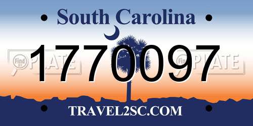 1770097 South Carolina License Plate