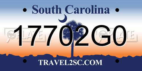 17702G0 South Carolina License Plate