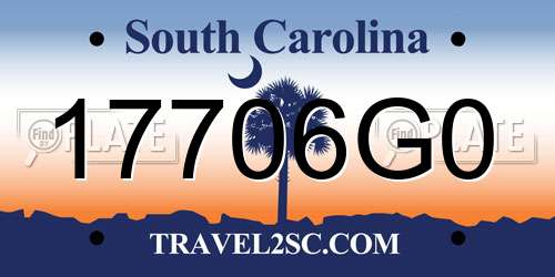 17706G0 South Carolina License Plate