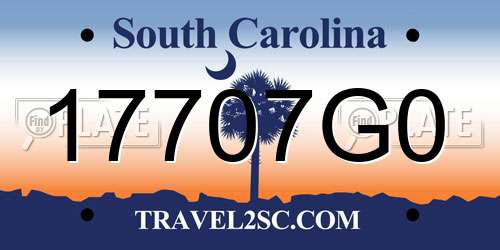 17707G0 South Carolina License Plate